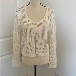 Women's Cream Button-Up Sweater